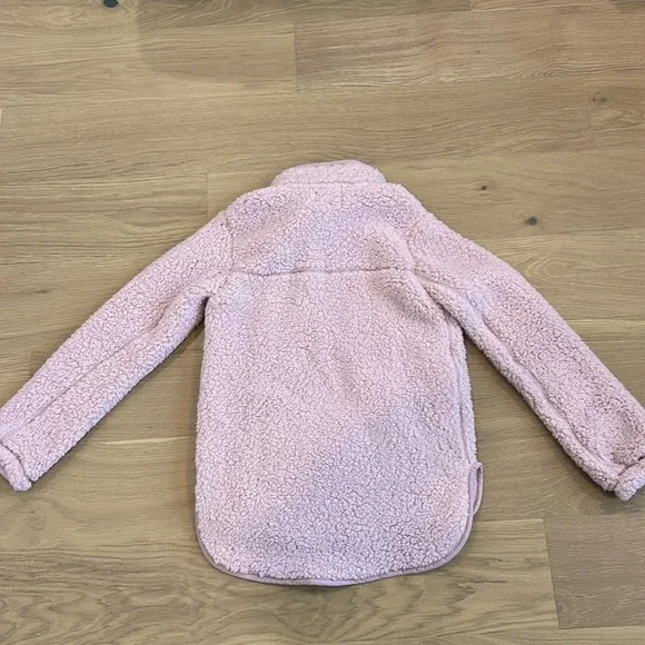 Abercrombie & Fitch Women’s Quarter Zip Sherpa Fuzzy Jacket Mauve Pink Cozy Warm - Picture 5 of 5